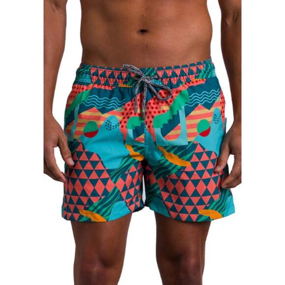 FUNBOY x Pangea Men's Swim Trunks L Disco Summer Beach Swimwear
